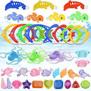 Yuffoo Pool Diving Toys, Underwater Swimming Dive Toys Set, Includes Dive Rings Dolphins Hippocampus Octopus Undersea Creatures Gems Swimming Pool Toys for Kids