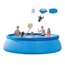 YYDD Swimming Pools Oversize Design 1-8 People Use, Round Blow Up Pool with Pump and Armrest Ladder, for Adults, Kids, Outdoor, Garden, Backyard Summer Family Playing Water (Size : D 180x36 inch)