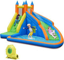 ZHANGZ Inflatable Bounce House with Slide,Jumping Castle with Blower and Wave Pool Climbing Wall Inflatable Play Center for Kids Summer Water Party