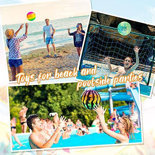 Zhanmai 4 Pieces Swimming Pool Toy Ball Game for Pool Underwater Pool Toy 9 Inch Inflatable Pool Balls with Hose Adapter for Pool Games, Buoying for Teens, Adults