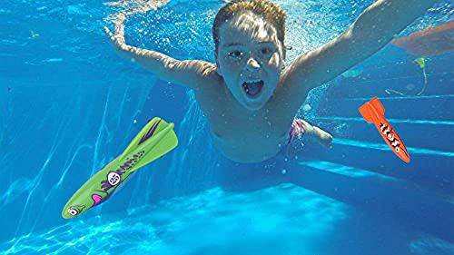 ZHFUYS Diving Pool Toy Underwater Swimming Throwing Diving Torpedo Shark,4 Pack