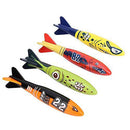 ZJchao 4 Pcs Underwater Torpedo Rocket Throwing Swimming Diving Game Summer Toy Children Swimming Pool Diving Water Toy Throwing Torpedo