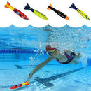 ZJchao 4 Pcs Underwater Torpedo Rocket Throwing Swimming Diving Game Summer Toy Children Swimming Pool Diving Water Toy Throwing Torpedo