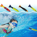ZJchao 4 Pcs Underwater Torpedo Rocket Throwing Swimming Diving Game Summer Toy Children Swimming Pool Diving Water Toy Throwing Torpedo