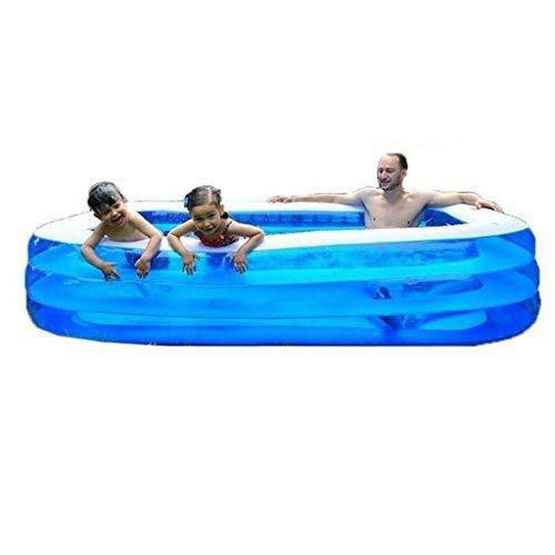 Blow Up Pool Kid Swimming Pool, Family Interaction Summer Paddling Pool Party Backyard Summer Play Water Outdoor Garden Thickened Abrasion Resistant 388x210x68 cm Family Interactive Pool