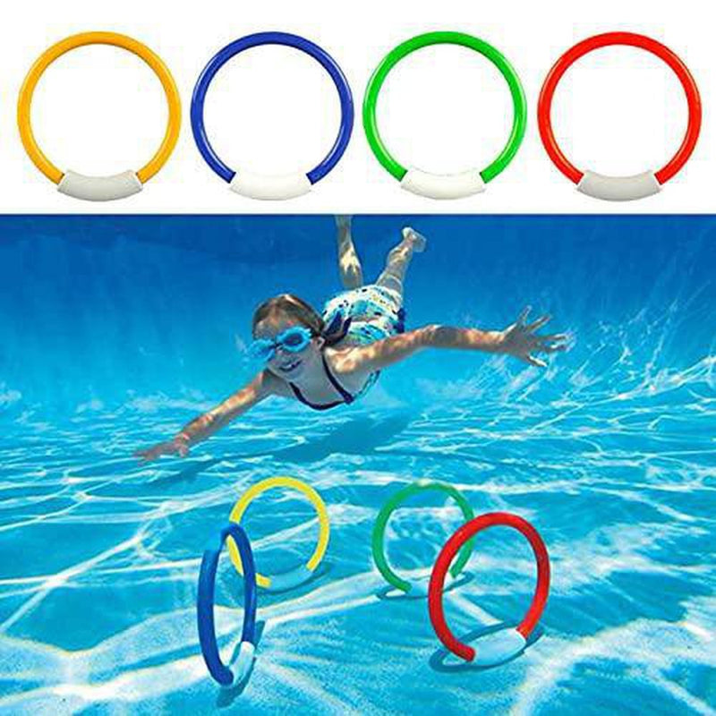 Pool Diving Toys, 22Pcs/Set Diving Toys Portable Wear-Resistant ABS Fish Ring Torpedos Swimming Toys Set for Beach 22Pcs/Set