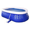 Family Inflatable Swimming Pool,Oval Frame Above Ground Swimming Pool with Pump, Drainpipe and Cover,PVC Thickened Inflatable Kiddie Pools for Garden